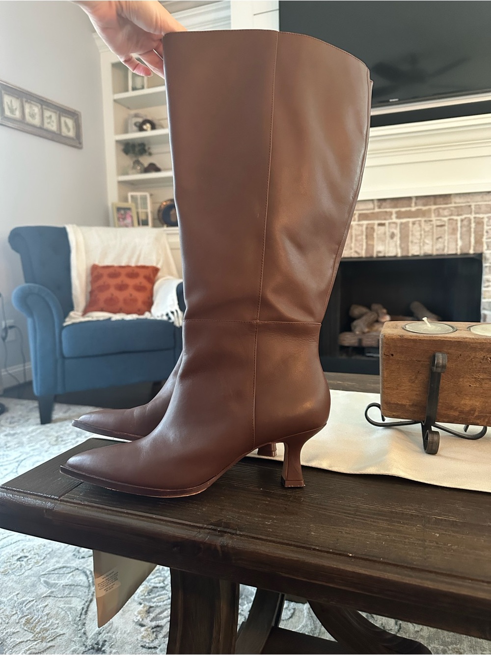 Dolce Vita Auggie Knee-High Boots – Chocolate Leather – 9.5 Extra Wide Calf